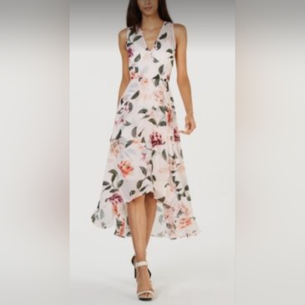 NWOT Calvin Klein High-Low Pink Floral Dress